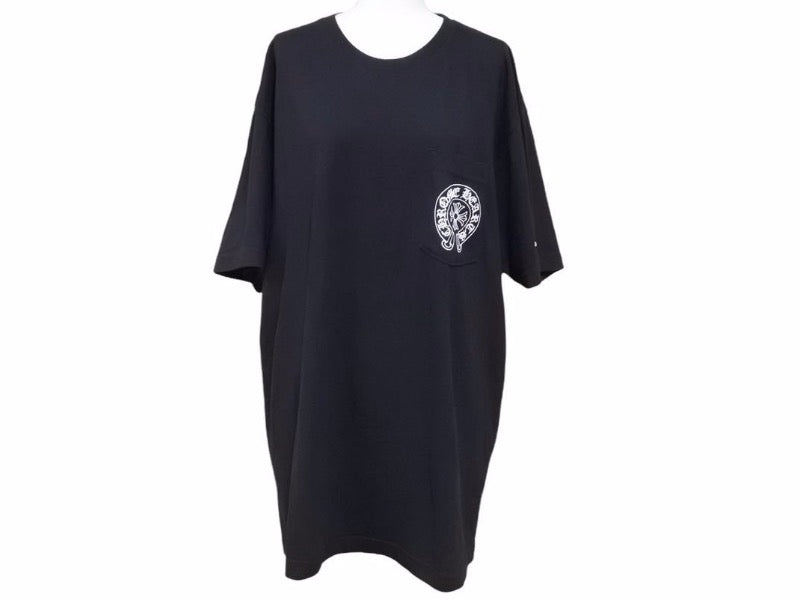 極美品 CHROME HEARTS クロムハーツ ポケット ロゴ Tシャツ ブラック ...