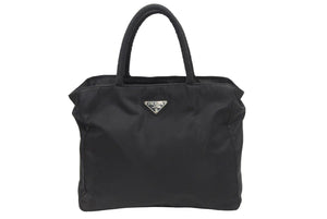 PRADA プラダ ハンドバック バック ナイロン ブラック 黒 三角ロゴ プレート ヴィンテージ 中古 40997