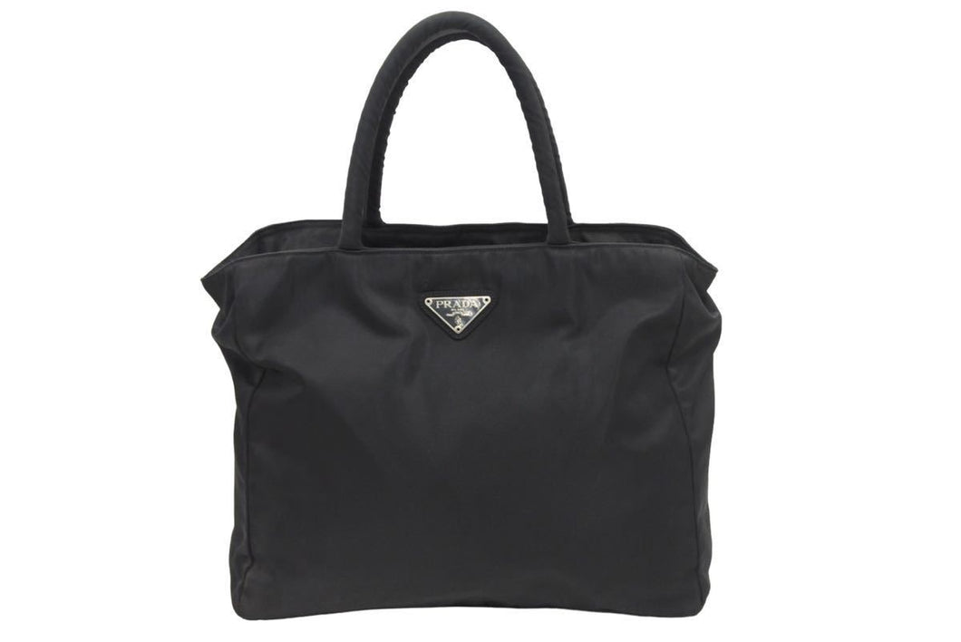 PRADA プラダ ハンドバック バック ナイロン ブラック 黒 三角ロゴ プレート ヴィンテージ 中古 40997