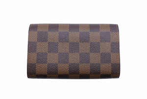 Louis Vuitton ルイヴィトン 二つ折り財布 ポルトモネ ビエ トレゾール ダミエ ブラウン CA0066 美品 中古 41019