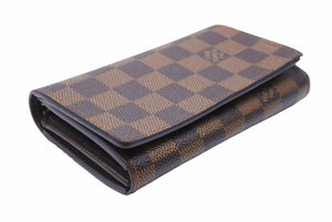 Louis Vuitton ルイヴィトン 二つ折り財布 ポルトモネ ビエ トレゾール ダミエ ブラウン CA0066 美品 中古 41019