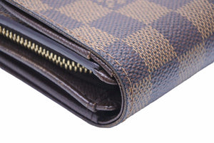Louis Vuitton ルイヴィトン 二つ折り財布 ポルトモネ ビエ トレゾール ダミエ ブラウン CA0066 美品 中古 41019