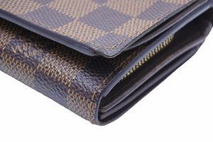 Louis Vuitton ルイヴィトン 二つ折り財布 ポルトモネ ビエ トレゾール ダミエ ブラウン CA0066 美品 中古 41019