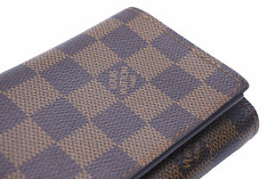 Louis Vuitton ルイヴィトン 二つ折り財布 ポルトモネ ビエ トレゾール ダミエ ブラウン CA0066 美品 中古 41019