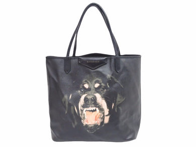 GIVENCHY ジバンシー ロットワイラー トートバッグ アンティゴナ ドッグポーチ付き PVCレザー 3CO162 ブラック メンズ 中古 41020 