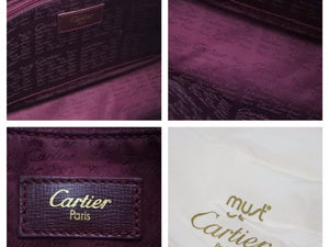 CARTIER カルティエ マストライン クラッチバッグ セカンドバッグ ストラップ付き ボルドー ゴールド金具 41024
