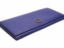 Load image into Gallery viewer, CELINE セリーヌ 長財布 サークルロゴ バイカラー ヴィンテージ ブルー レッド ウォレット 中古 41043