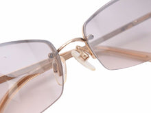 Load image into Gallery viewer, CHANEL シャネル サングラス メガネ 4093B 56□16 ブラウン ゴールド ココマーク ラインストーン 美品 41057