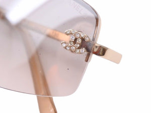 CHANEL シャネル サングラス メガネ 4093B 56□16 ブラウン ゴールド ココマーク ラインストーン 美品 41057