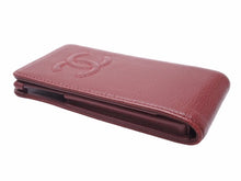Load image into Gallery viewer, CHANEL シャネル iphone アイフォン カバー ケース レッド ボルドー 16番台 カード入れ付き 16051706 美品 41066