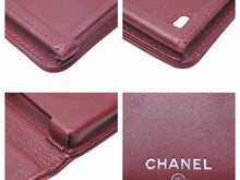 Load image into Gallery viewer, CHANEL シャネル iphone アイフォン カバー ケース レッド ボルドー 16番台 カード入れ付き 16051706 美品 41066