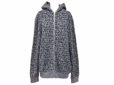 Louis Vuitton ルイヴィトン ジップアップパーカー グラフィティ フーディ トップス 総柄 ブランドロゴ グレー サイズL 美品 41079