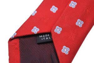 LUIGI BORRELLI ルイジボレッリ シルクサテンドットネクタイ 刺繍マイクロ花柄 ビジネスシーン 中古 41107