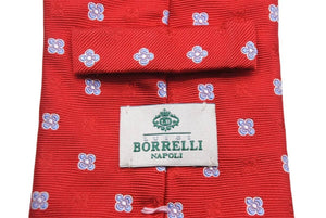 LUIGI BORRELLI ルイジボレッリ シルクサテンドットネクタイ 刺繍マイクロ花柄 ビジネスシーン 中古 41107