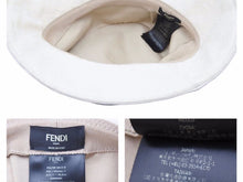 画像をギャラリービューアに読み込む, FENDI フェンディ ハット バケットハット ロゴ FXQ789 サイズ M 白 コットン ホワイト ズッカ柄 中古 41114