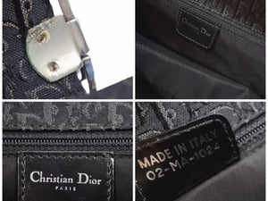 Christian Dior クリスチャンディオール ショルダーバッグ ロゴ トロッター ブラック ピンクベージュ レザー 美品 41134