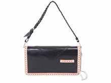 画像をギャラリービューアに読み込む, Christian Dior クリスチャンディオール ショルダーバッグ ロゴ トロッター ブラック ピンクベージュ レザー 美品 41134