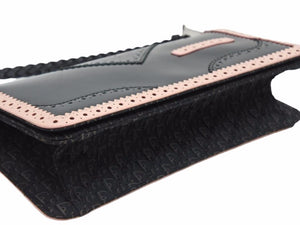 Christian Dior クリスチャンディオール ショルダーバッグ ロゴ トロッター ブラック ピンクベージュ レザー 美品 41134
