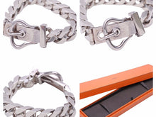 画像をギャラリービューアに読み込む, HERMES エルメス ブレスレット ブックルセリエ GM ベルト 喜平 ヴィンテージ アーカイブ シルバー シルバー925 箱付き 41143