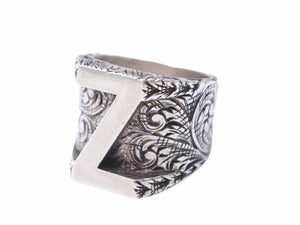 美品 GUCCI グッチ Zリング 指輪 シルバー アクセサリー ジュエリー AG925 ロゴ 24.0g サイズXL 41147