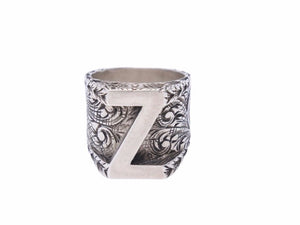 美品 GUCCI グッチ Zリング 指輪 シルバー アクセサリー ジュエリー AG925 ロゴ 24.0g サイズXL 41147