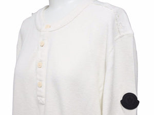 モンクレール シャツ MAGLIA SERAFINO F10918G72300 白 ホワイト 長袖Tシャツ ボタン 美品 41153