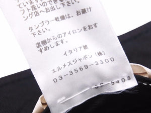 HERMES エルメス スラックス パンツ ウール 42 ブラック ネイビー メンズ 中古 41163