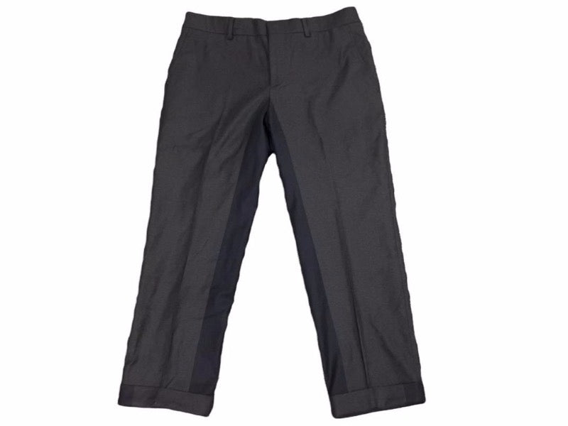 HERMES エルメス スラックス パンツ ウール 42 ブラック ネイビー メンズ 中古 41163
