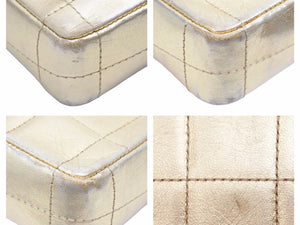 CHANEL シャネル チョコバー26 ショルダーバッグ 肩掛け ベージュ ターンロック ゴールド金具 良品 中古 41200