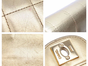 CHANEL シャネル チョコバー26 ショルダーバッグ 肩掛け ベージュ ターンロック ゴールド金具 良品 中古 41200