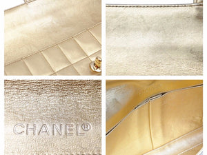 CHANEL シャネル チョコバー26 ショルダーバッグ 肩掛け ベージュ ターンロック ゴールド金具 良品 中古 41200
