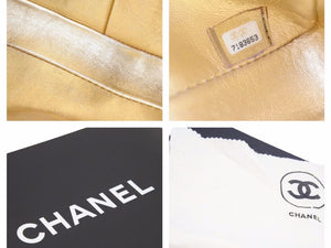 CHANEL シャネル チョコバー26 ショルダーバッグ 肩掛け ベージュ ターンロック ゴールド金具 良品 中古 41200