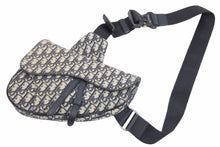 Load image into Gallery viewer, Christian Dior クリスチャンディオール ジャガード クロスボディ サドルバッグ ショルダーバッグ オブリーク 良好 中古 41234