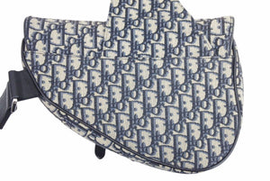 Christian Dior クリスチャンディオール ジャガード クロスボディ サドルバッグ ショルダーバッグ オブリーク 良好 中古 41234