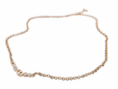 美品 Christian Dior クリスチャンディオール ネックレス ラインストーン ロゴ ゴールド アクセサリー 小物 11.5g 41256