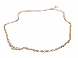 美品 Christian Dior クリスチャンディオール ネックレス ラインストーン ロゴ ゴールド アクセサリー 小物 11.5g 41256