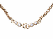 Load image into Gallery viewer, 美品 Christian Dior クリスチャンディオール ネックレス ラインストーン ロゴ ゴールド アクセサリー 小物 11.5g 41256