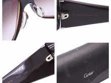 Load image into Gallery viewer, 美品 CARTIER カルティエ サングラス ロゴ 125 4683578 アイウェア 眼鏡 小物 ブラウン シルバー 41260