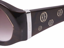 Load image into Gallery viewer, 美品 CARTIER カルティエ サングラス ロゴ 125 4683578 アイウェア 眼鏡 小物 ブラウン シルバー 41260