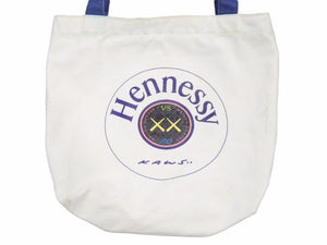 KAWS Hennessy トートバッグ コラボバッグ 非売品 ヘネシー VS 1765 MAISON FONDEE ホワイト ブルー 中古 41309