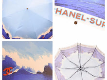 Load image into Gallery viewer, CHANEL シャネル サーフライン 折畳傘 SURF 傘 ヴィンテージ アンブレラ パラソル ポリエステル ブルー 中古 美品 41328