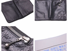 Load image into Gallery viewer, 新品同様 CHROME HEARTS クロムハーツ セメタリークロス ラウンドジップ レザーウォレット クロスパッチ 財布 41335