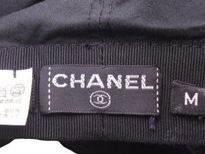 美品 CHANEL シャネル ベレー帽 ココマーク ブラック 新型 帽子 ロゴ 中古 41338