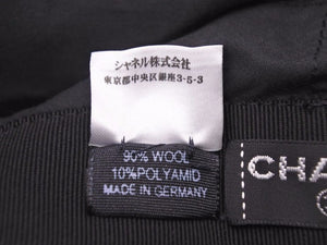 美品 CHANEL シャネル ベレー帽 ココマーク ブラック 新型 帽子 ロゴ 中古 41338