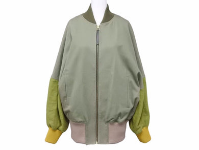 極美品 LOEWE ロエベ ブルゾン 20SS S2198080TW カーキ アウター ゴールド金具 切り返し サイズ34 41359