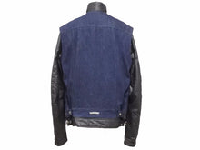 画像をギャラリービューアに読み込む, CHROME HEARTS クロムハーツ デニム リネン ジャケット サイズ M ブルー ブラック シルバー 925 クロスボタン 美品 中古 41377