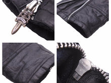 画像をギャラリービューアに読み込む, CHROME HEARTS クロムハーツ デニム リネン ジャケット サイズ M ブルー ブラック シルバー 925 クロスボタン 美品 中古 41377