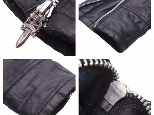 CHROME HEARTS クロムハーツ デニム リネン ジャケット サイズ M ブルー ブラック シルバー 925 クロスボタン 美品 中古 41377