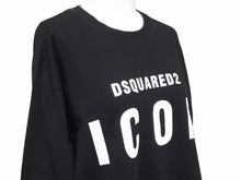 Load image into Gallery viewer, Dsquared2 ディースクエアード 長袖 Tシャツ ICON クルーネック ロゴ DF8FEME01 コットン ブラック L 中古 美品 41394