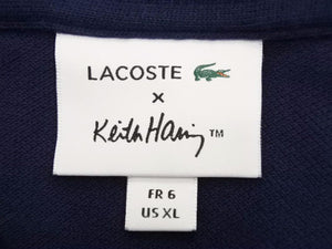 LACOSTE ラコステ Keith Haring キースへリング ポロシャツ バンド プリント 鹿の子 19SS ネイビー サイズ XS 美品 中古 41425